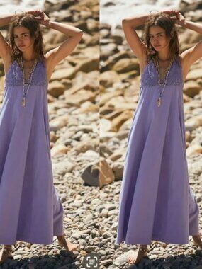 BNWT Free People Lovely Crochet Periwinkle - Size Large